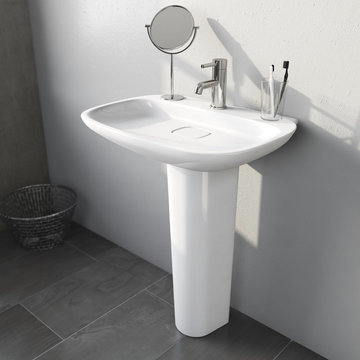 Mode Heath 1 tap hole full pedestal basin 600mm with waste
