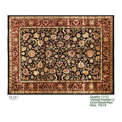 H.A.G. Hand Knotted Carpet 11/13 Quality Black/Red - Floor Rugs