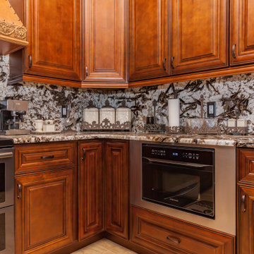 Glazed Brown Kitchen Cabinets