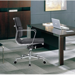 Fine Mod Imports Soft Conference Office Chair Mid Back - SKU: FMI1215-black - Office Chairs