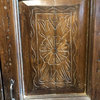 Consigned Antique Armoire Accent Cabinet Rustic Floral Sunrays Storage Luxury