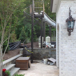 s003 Spiral Staircase and pool slide platform in McLean, Virginia by Appalachian - Hot Tub And Pool Accessories