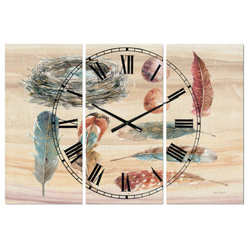 Feathers Cottage Family Farmhouse Multipanel Metal Clock