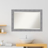 Bark Rustic Grey Beveled Bathroom Wall Mirror - 41 x 29 in.