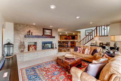 Mountain style basement photo in Denver