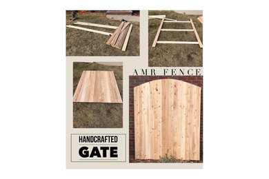 Custom arched cedar gate