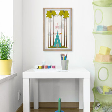 "Blue Tee Pee" Framed Painting Print