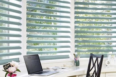Example of a trendy home office design in Dallas