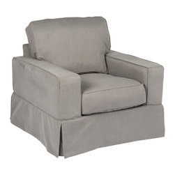 Sunset Trading Americana Chair - Slip Cover Set Only  - Performance Gray - Slipcovers And Chair Covers