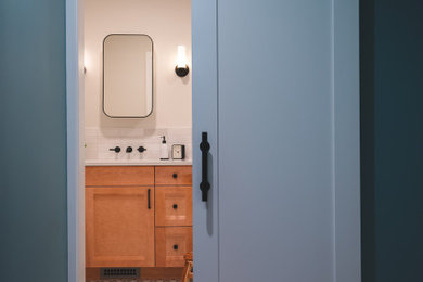 Example of a transitional bathroom design in Seattle