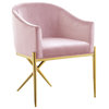 The Parker Dining Chair, Velvet, Pink, Gold Legs