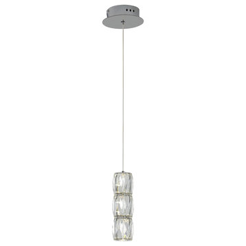 Clear Crystal Single Pendant LED Light