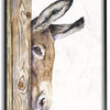 Cute Baby Donkey Animal Brown Black Framed Wall Art (24 in. W x 30 in. H (7 lbs.