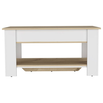 Saturn Storage Table, Light Oak / White