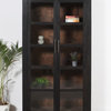 Fernious Tall Cabinet, Dark Gray Finish on Mango Solid Wood