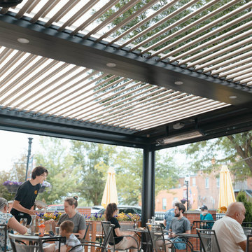 Salt Springs Brewery - Saline, MI: StruXure Louvered Pergola & MagnaTrack