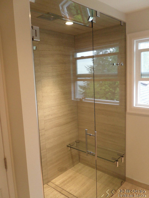 Glass Shower With Bench