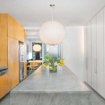 Concrete bench top kitchen. Surry Hills renovation