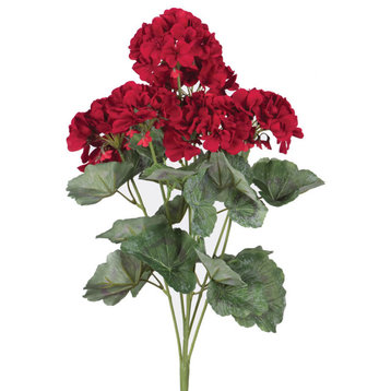 Vickerman Fq172901 19.5" Artificial Red Geranium Bush(Indoor Use Only)