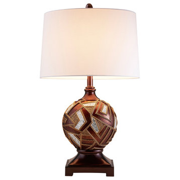 29.75" Tall Polyresin Table Lamp, Polymosaic Design