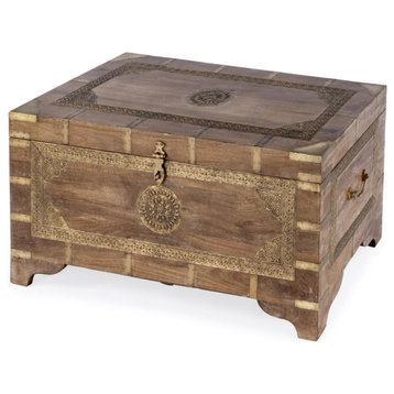 Company Nador Hand-Painted Storage Trunk, Light Brown