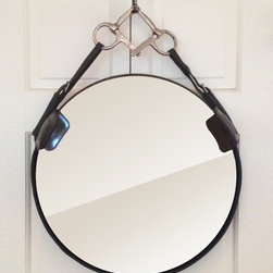 Leather Equestrian Bridle Mirror with Blinders - Wall Mirrors