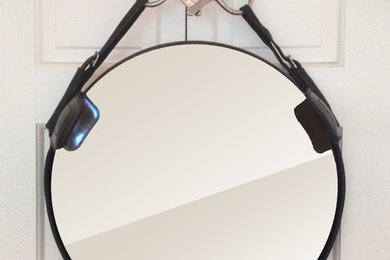 Leather Equestrian Bridle Mirror with Blinders
