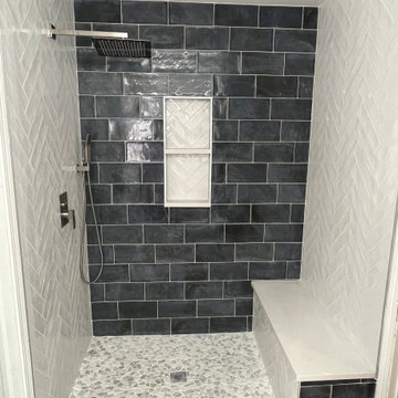 Luxury Double Vanity & Custom Walk-In Shower Remodel
