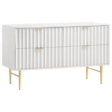 Modernist Medium Gloss Finish Dresser, Brushed Gold