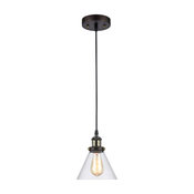 IRONCLAD, Industrial-style 1 Light Rubbed Bronze Ceiling Mini Pendant, 7" Shade