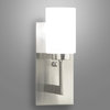 Brio Wall Sconce WithFrosted Glass Shade, Brushed Nickel