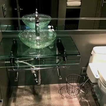 Dazzling Los Angeles Glass on Glass Bathroom Remodel