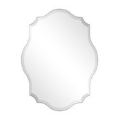 Frameless Beveled Oblong Scalloped Wall Mirror, 1"-Beveled Edge, 24"x32"