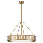 Crystorama - Kendal 6 Light Vibrant Gold Pendant - The contemporary Kendal collection makes a statement with its graphic uniform pattern.