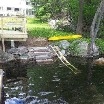 bluestone slab steps, simple kayak launch