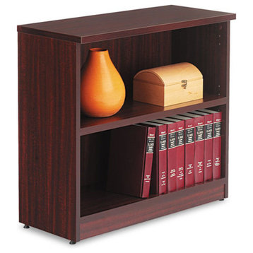 Alera Valencia Series Bookcase, 2-Shelf, 31 3/4"x14"x29 1/2", Mahogany