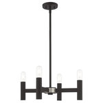 Livex Lighting - Livex Lighting 51134-04 Copenhagen - Four Light Mini Chandelier - Exposed bulb sockets are fixed over black with bruCopenhagen Four Ligh Black *UL Approved: YES Energy Star Qualified: n/a ADA Certified: n/a  *Number of Lights: Lamp: 4-*Wattage:60w Medium Base bulb(s) *Bulb Included:No *Bulb Type:Medium Base *Finish Type:Black