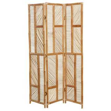 Contemporary Brown Wood Room Divider Screen 60469