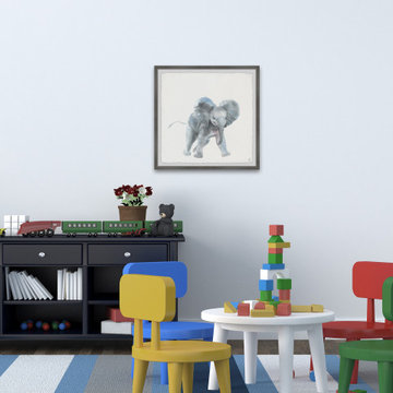 "Playful Elephant" Framed Painting Print