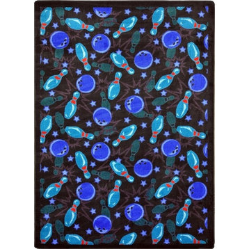 Games People Play, Gaming And Sports Area Rug, Retro Bowl, Cool Blue