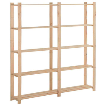 vidaXL Storage Unit 5-Tier Storage Rack Shelf Organizer Unit Solid Wood Pine