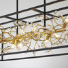 8-Light Black Chandelier With Gold Branch And Clear Crystal Accents