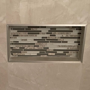 Custom niche in Guest bath shower