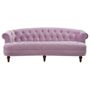 La Rosa Victorian Chesterfield Tufted Sofa, Lavender Velvet