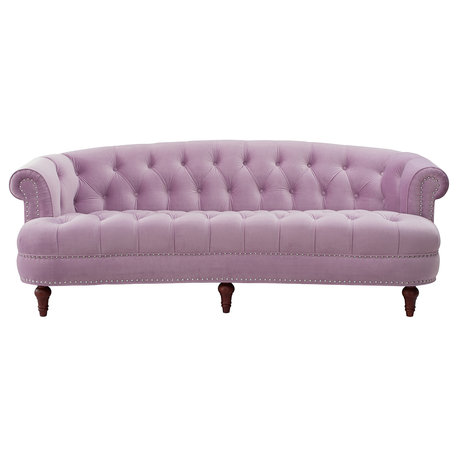 La Rosa Victorian Chesterfield Tufted Sofa, Lavender Velvet