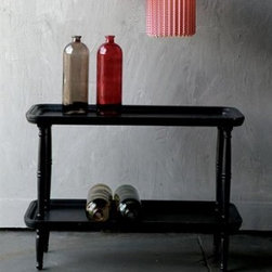 ELEGANT BLACK WOOD CONSOLE TABLE WITH SHELF - Products
