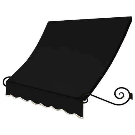 Awntech 7' Charleston Acrylic Fabric Fixed Awning, Black