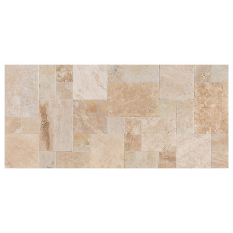 Scott Rustic Antique Pattern Travertine Tile Brushed, Chiseled -128 sqft-boxed