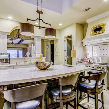 Taj Mahal Quartzite Kitchen with Double Eased Edge