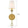 One Light Tradtional Sconce in Gilded Gold with Shade
